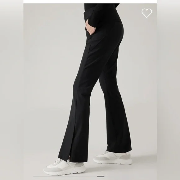 NWT Athleta Stellar Flare Trouser womens 14 petite black athleasure travel work - Picture 1 of 11